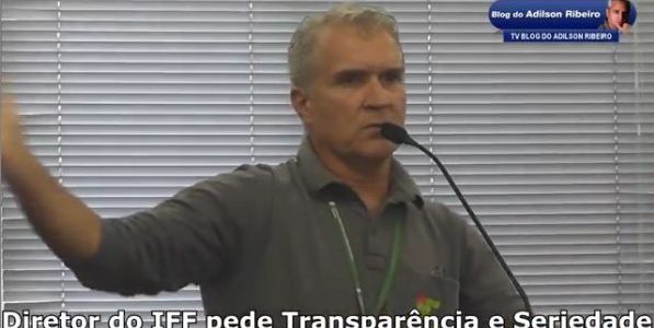 Itaperuna Quarta-feira 22:30 – Diretor do IFF pede Transparência e Seriedade em Audiência Pública. Click em Leia Mais, assista ao Vídeo e dê a sua Sugestão: